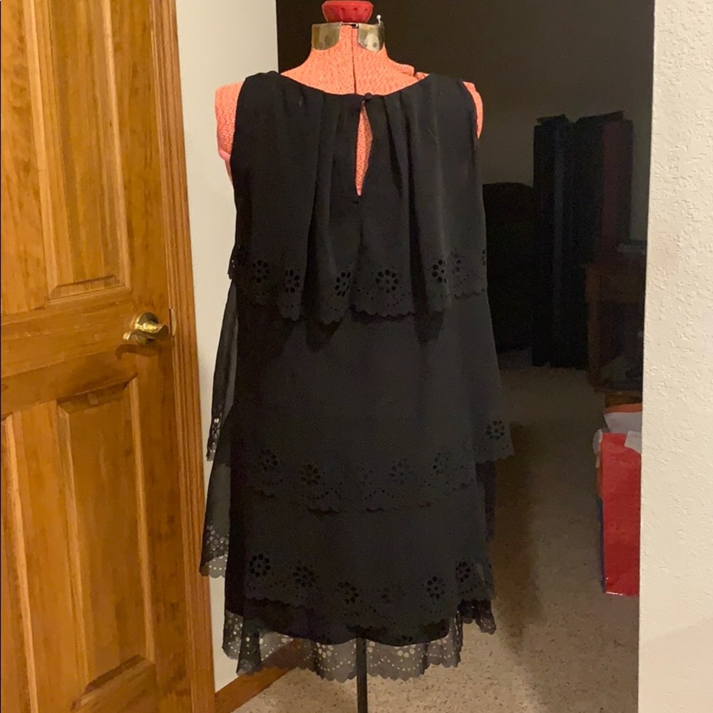 Adore Black Mini Dress With Detail Ruffles